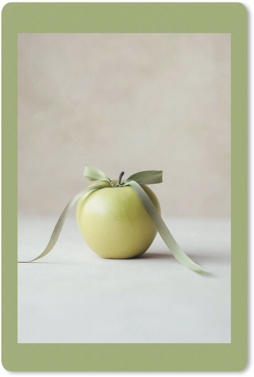 Muismat 18x27 cm - Mousepad Groen - Appel - Strikje - Muismatten