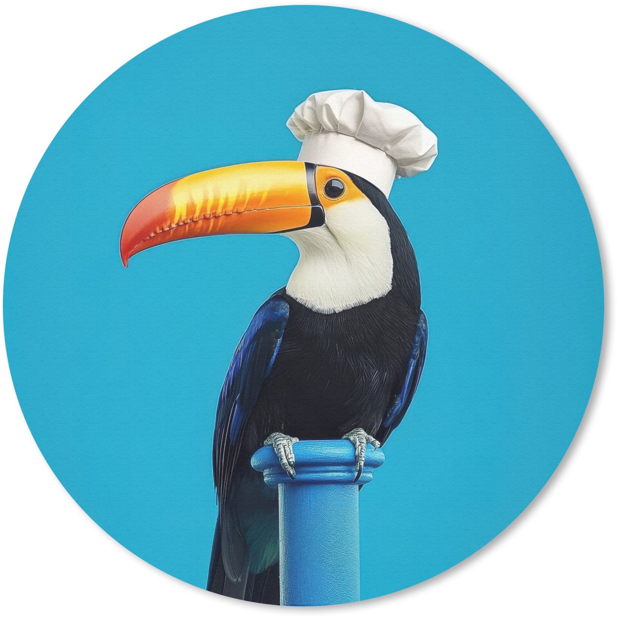 Muismat rond 30x30 cm - Mousepad Tucan - Sokkel - Vogel - Koksmuts - Ronde muismatten