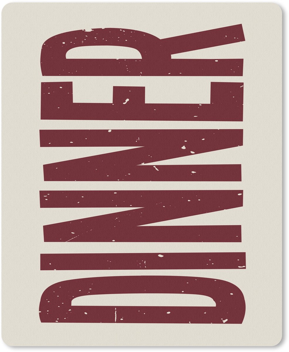 Muismat 19x23 cm - Mousepad Eten - Decoratie - Rood - Vintage - Muismatten