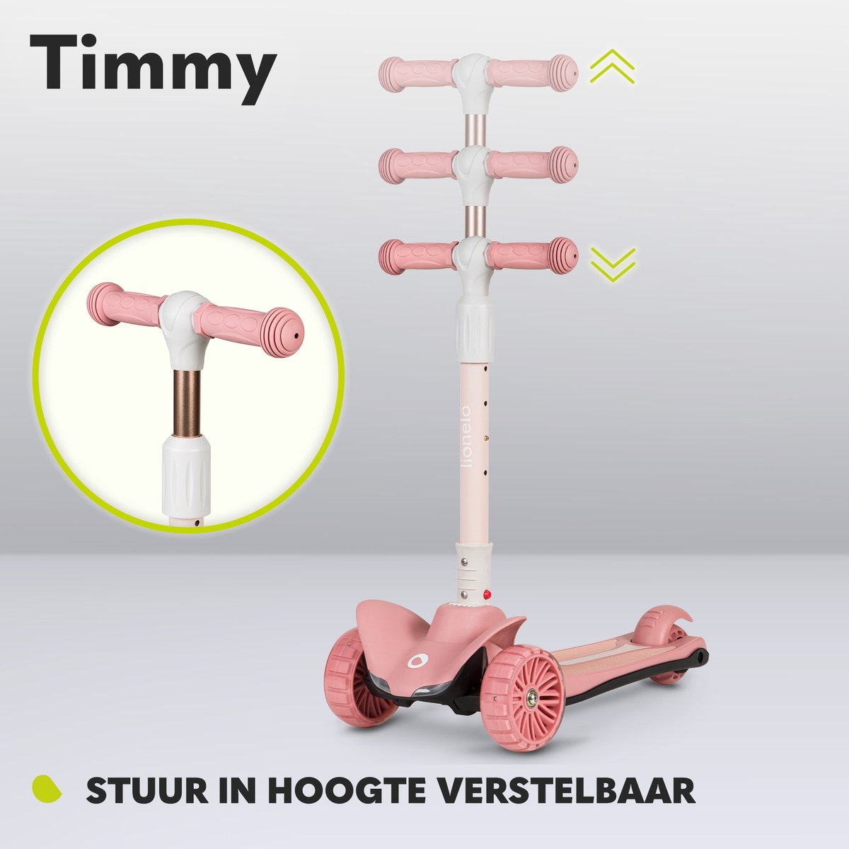 Lionelo Timmy Kinderstep - Balansstep voor kinderen - van 3 jaar - tot 50kg - verstelbaar - LED wielen - Anti-slip platform - Inklapbaar stuur - Verlichting in wielen & deck - Geen montage nodig — afbeelding 12