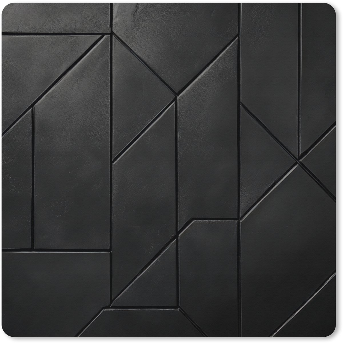 Muismat XXL 50x50 cm - Bureau onderlegger - Bureau mat Zwart - Geometrisch - Tegeltjes - Bureaumat - Gaming mousepad xl - Bureaulegger groot - Computer deskmat