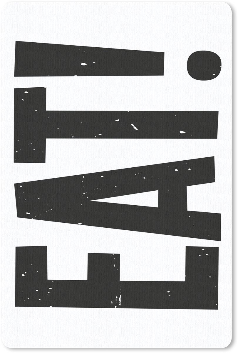 Muismat 18x27 cm - Mousepad Decoratie - Eten - Zwart - Wit - Muismatten