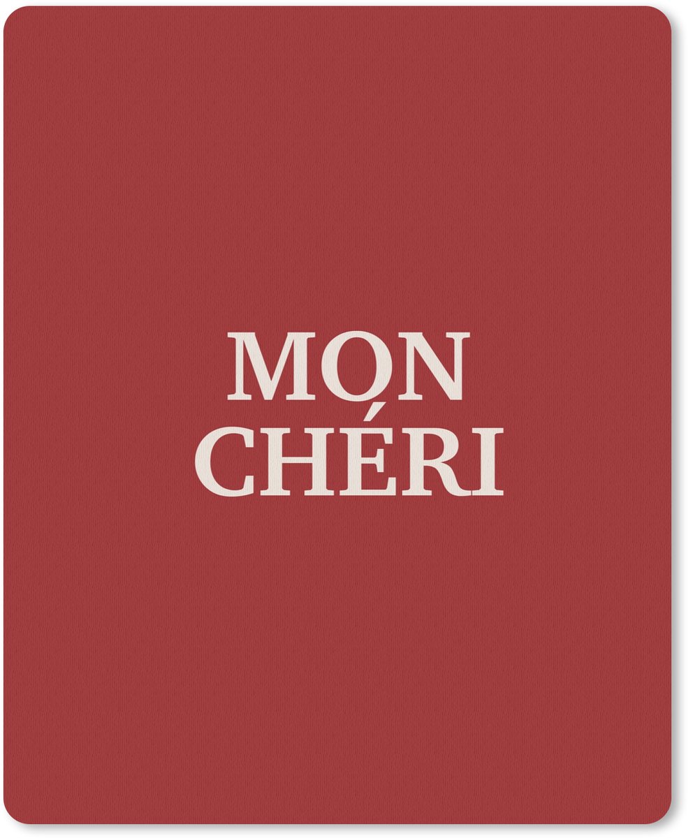 Muismat 19x23 cm - Mousepad Rood - Frans - Quotes - Muismatten