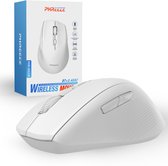 Stille Draadloze Muis - Wit - Bluetooth & 2.4G Draadloos - Geschikt voor Apple MacBook, Windows, Android, Tablet, Chromebook