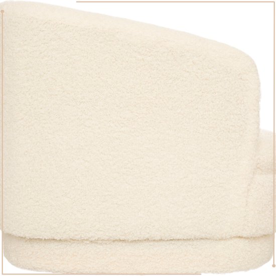 Chaise Teddy MISOU - enfant - Chaise Fluffy - Chaise enfant Teddy - Fauteuil - Teddy - Chaise Boucle - 41x45cm - Wit