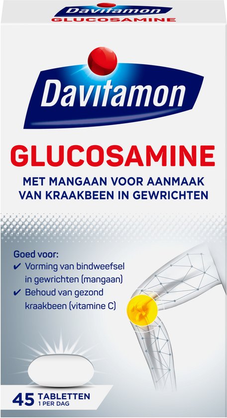 Davitamon Glucosamine - met glucosaminesulfaat, mangaan en Vitamine C  -  Voedingssupplement  - 45 tabletten