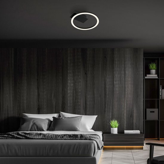 BRILONER - Plafonnier LED Ring - plafonnier noir - Ø21cm - lumière blanc chaud 3000 K - 5W - 500Lm