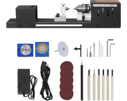 Minidraaibank, 2,76 X 6,3 inch, 24 Vdc, 96 W,Gereedschap voor Houtbewerking,7 Snelheden,Doe-Het-Zelf Houtboormachine,Spanning 24 V,Vermogen 96 W, voor Doe-Het-Zelf Houtbewerking