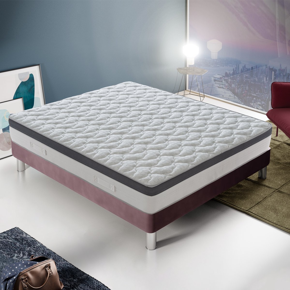 iLoveSleep - Matras POSITANO 120x190 Pocketvering Matras - Dikte 27 cm - Premium Kwaliteit - Ergonomisch - Gemiddeld - 7 cm traagschuim — afbeelding 2