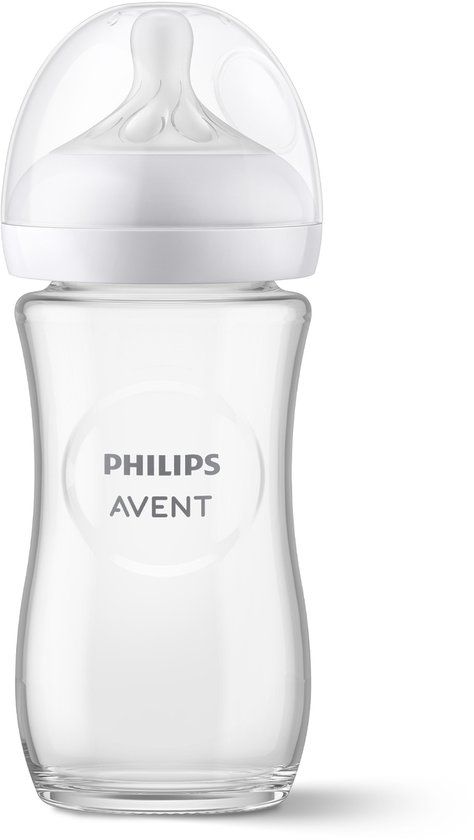 Biberon Philips Avent Natural Response - 1 Biberon - 240 ml - 1 Mois et + - Tétine Speed 3 - Glas - SCY933/01 - Biberons