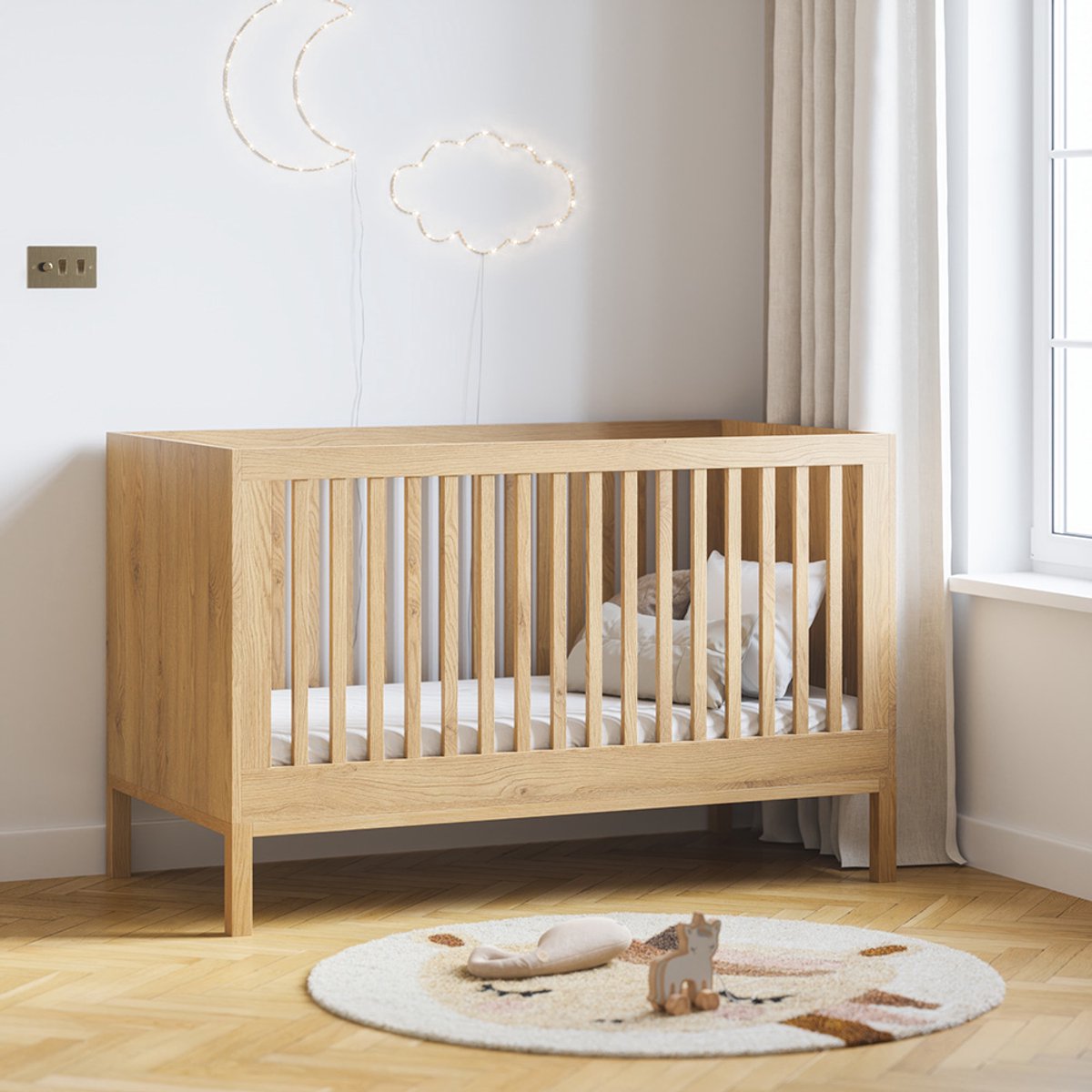 Petite Amélie Meegroeibed Japandi – 70x140 cm – Naturel - In hoogte verstelbaar – Handgemaakt in Europa