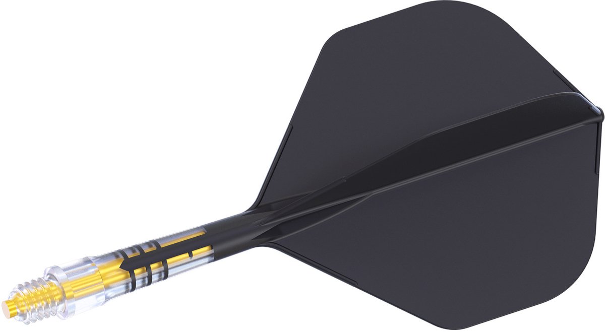 Cuesoul ROST T19 Integrated Dart Flights Big Standard Wing Carbon Black Yellow - Dart Flights Maat 5