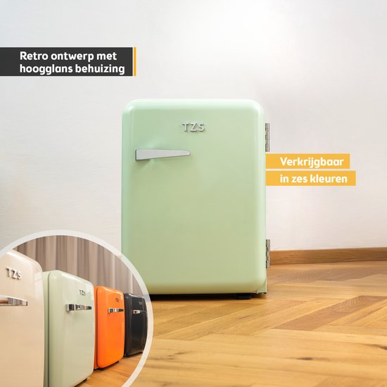 TZS First Austria Mini koelkast - Minibar - 40 liter - Vrijstaand - Volledig stil 22dB - Retro - Groen van TZS First Austria — afbeelding 4