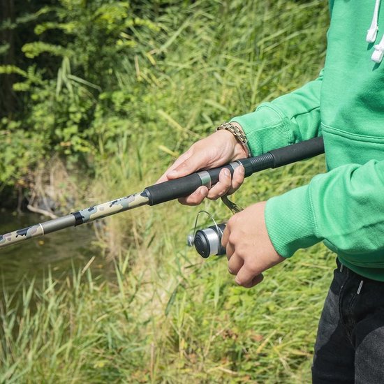 Camouflage telescopische hengelset voor forel en baars met kunstaas en rol van Fladen — afbeelding 3