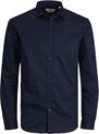 Donkerblauw herenoverhemd met lange mouwen, van het merk JACK & JONES.
