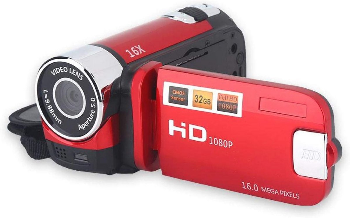 Handheld Video Camcorder 1080p FHD met 16x Digitale Zoom en Draaibaar Scherm