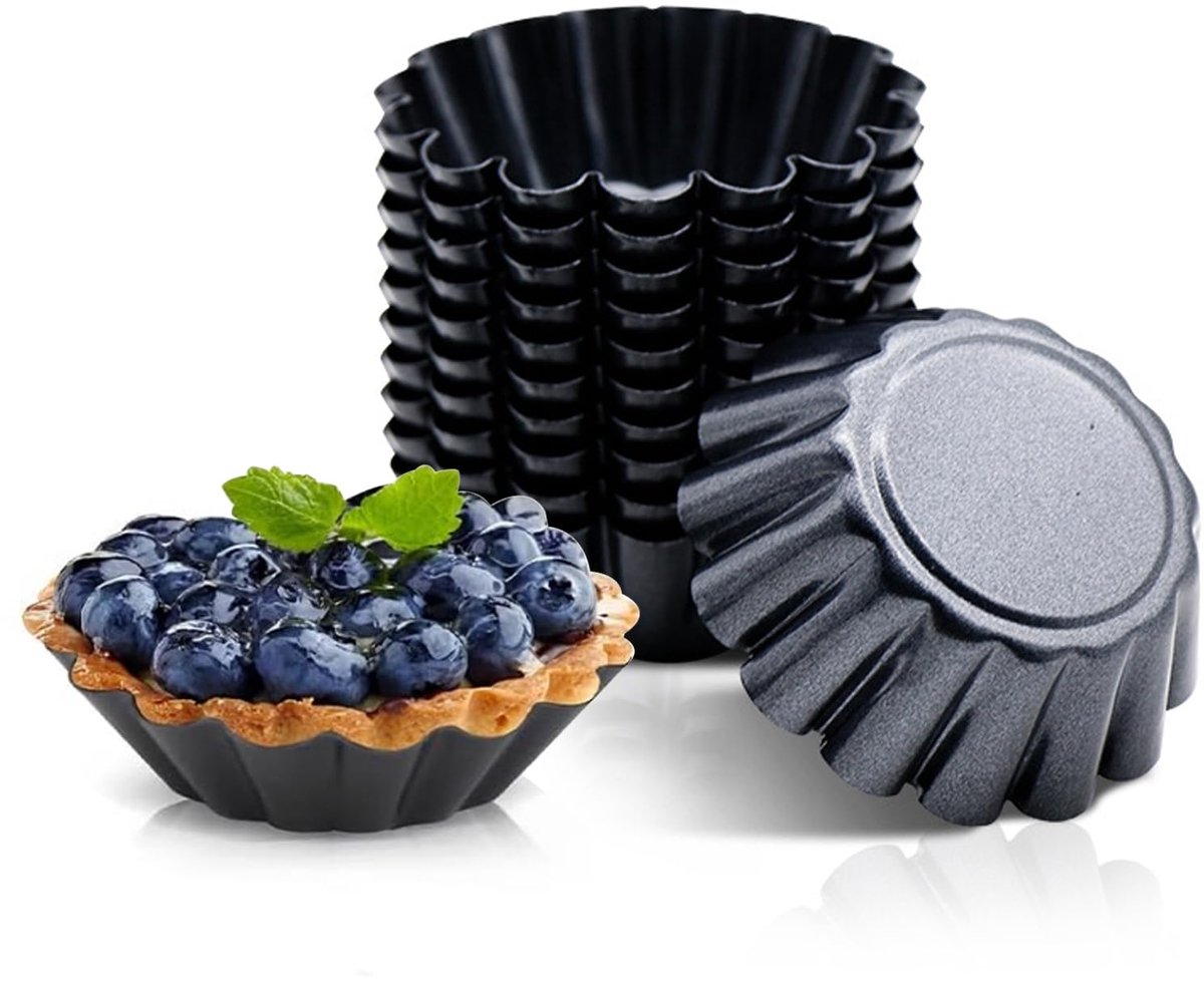 Ibenzoa® Set van 12 Herbruikbare Anti-aanbak Mini Bakvormen voor Diverse Desserts
