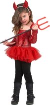 LUCIDA - Rood duivel kostuum voor meisjes - S 110/122 (4-6 jaar)