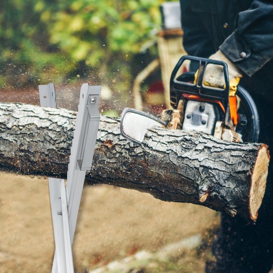 Aufun Zaagbok voor Kettingzagen - Opvouwbaar 150 Kg Draagvermogen - Houten Metalen Zaagframe - Zaaghulpmiddel van Aufun — afbeelding 5