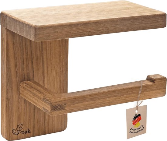 Toiletpapierhouder met marmeren plank voor badkamer en toilet, wandgemonteerde tissuehouder geschikt voor megarol (klein, 6,7 x 4,3 inch, zwart