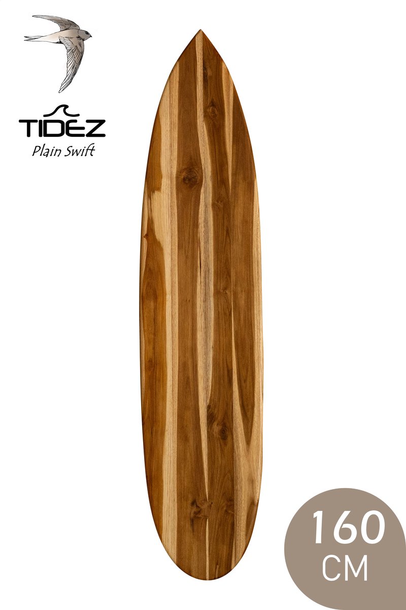 Tidez Surfplank Decoratie - Houten Surfplank - Surfboard Decoratie - Plain Swift 160cm
