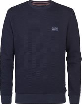 Petrol Industries - Heren Geribde Sweater Gunnison - 53% katoen - Blauw - Maat XXXL
