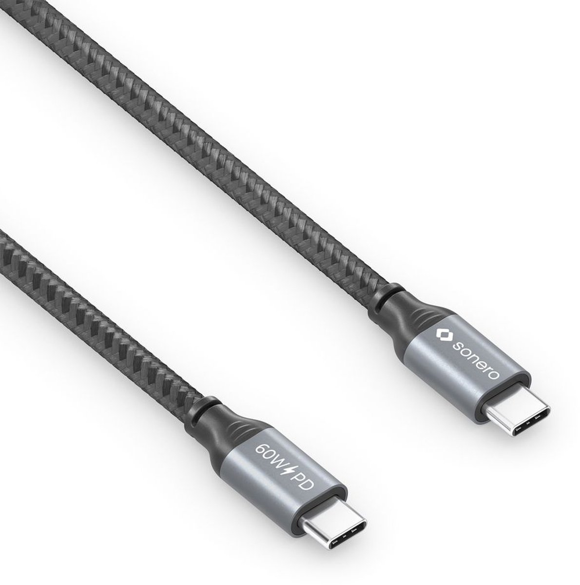 sonero SPC-U300-015 USB-kabel USB 2.0 1,5 m USB C Grijs, Zwart