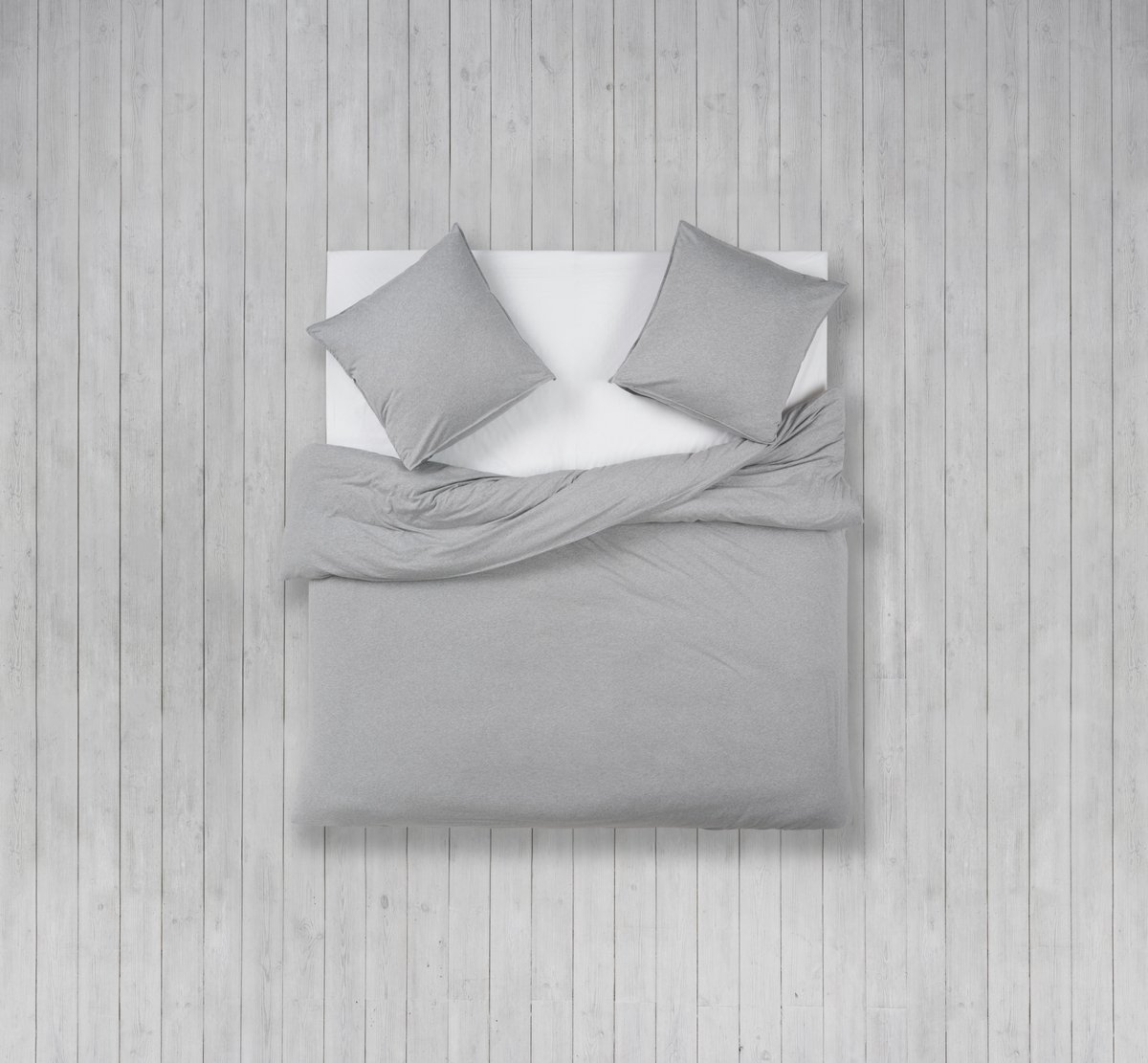 Casilin - Jersey Strijkvrij Dekbedovertrek - 100% Stretch katoen - Melange Grijs - 240x220 + 2 slopen