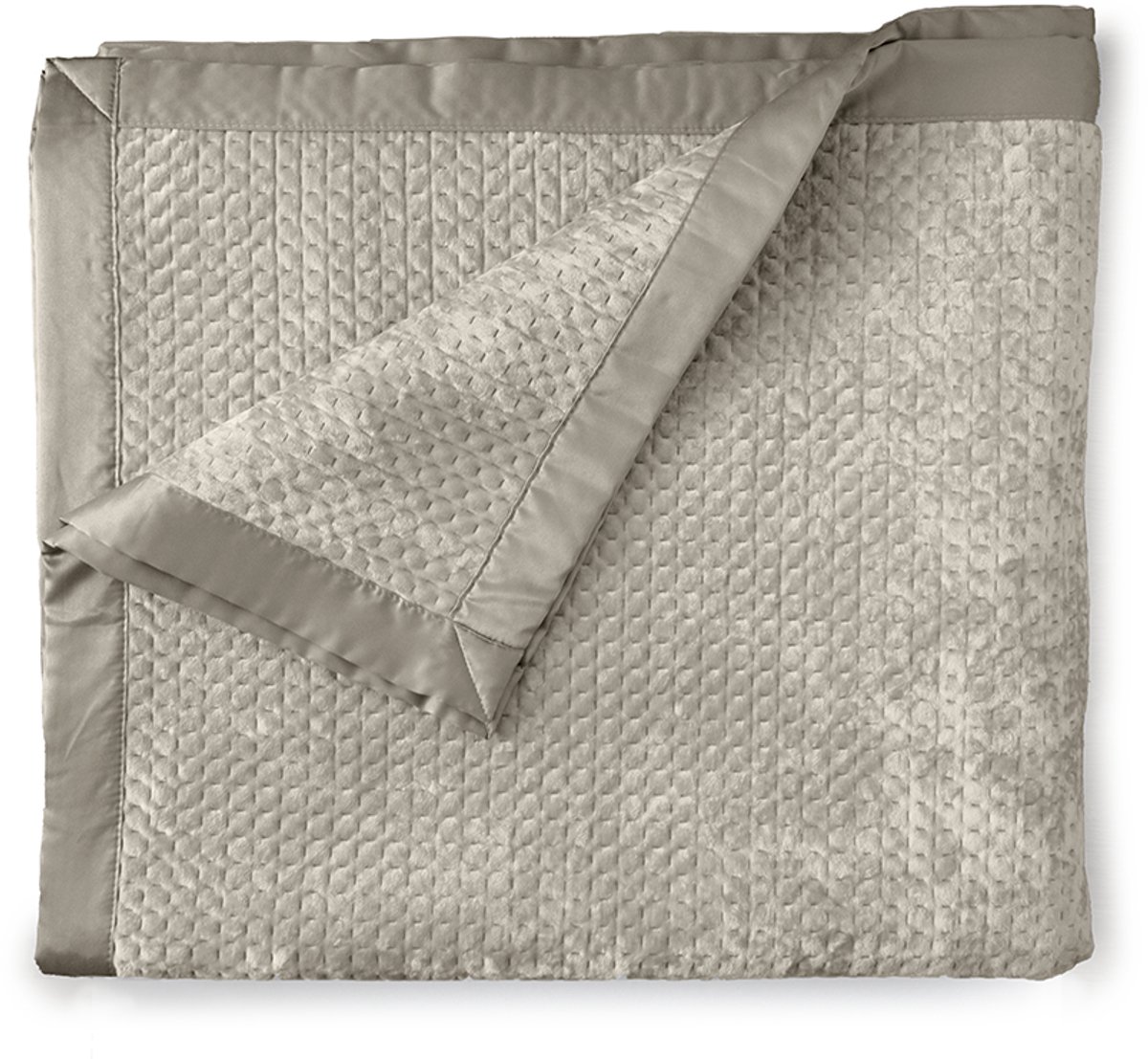 LINNICK Velvet Sprei - Taupe - 220x260cm - Bedsprei 2 persoons - Spreien - Bedsprei 220x260