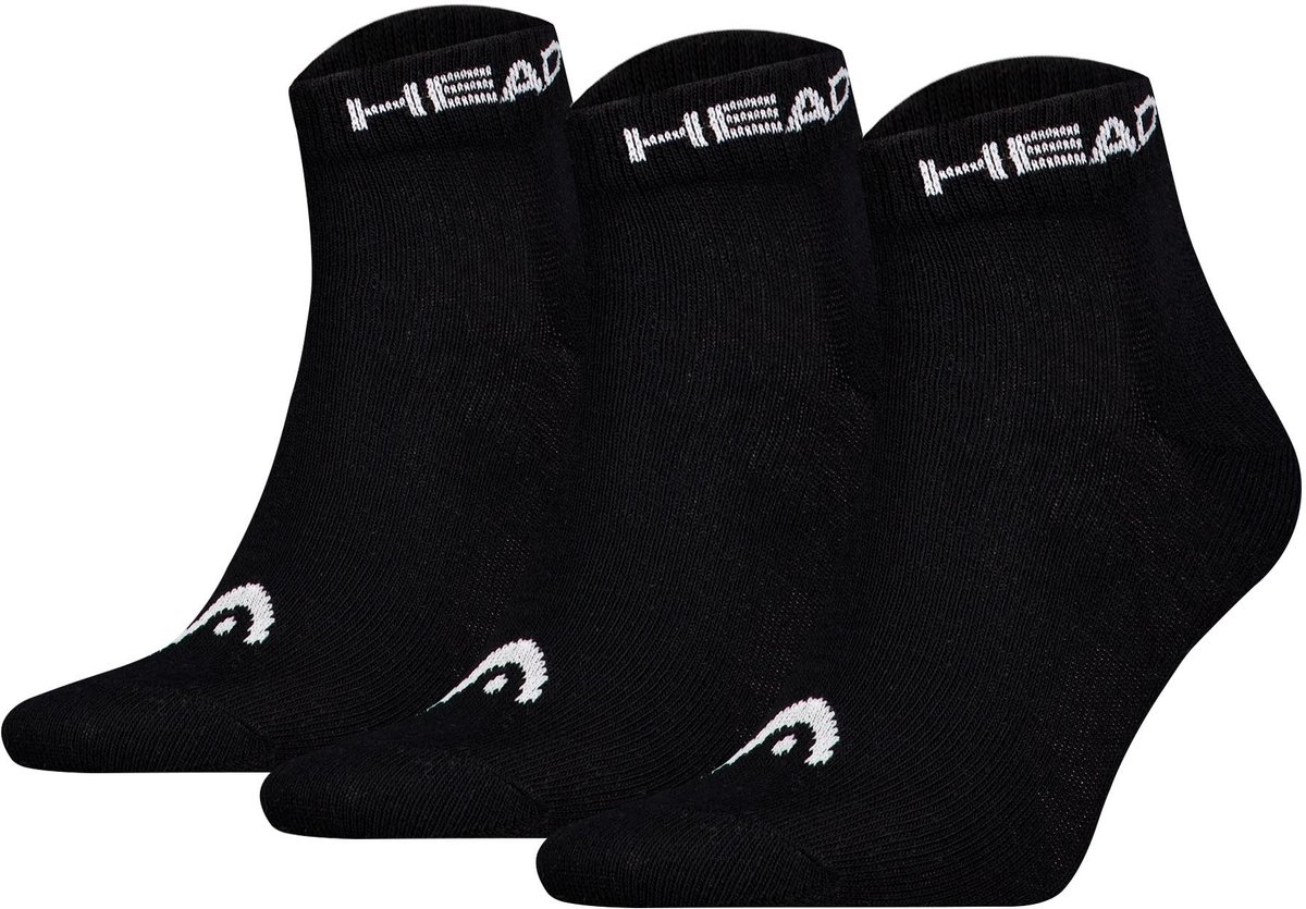 HEAD unisex 3P quartersokken elements zwart