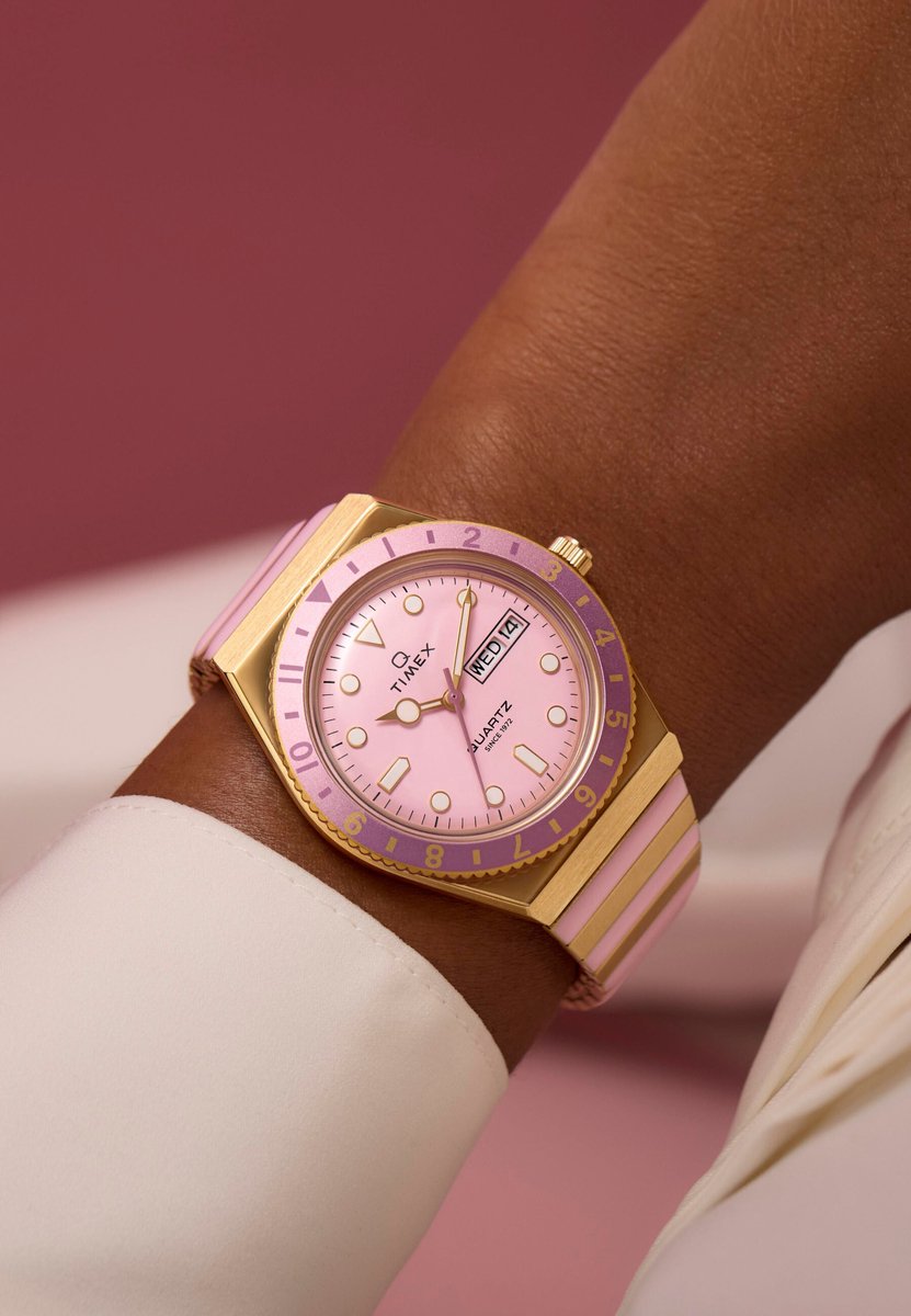 Timex Q Timex Quartz Analoog Horloge Roze Kast: 100% Roestvrij Staal | Armband: 100%Roestvrij Staal 36 TW2W87600AJ, TW2W87700AJ, TW2W87800AJ