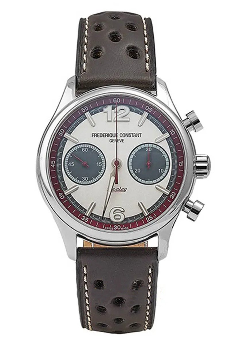 Frédérique Constant Vintage Rally Healey Limited Edition FC-397HSG5B6 Horloge - Leer - Grijs - Ø 42 mm