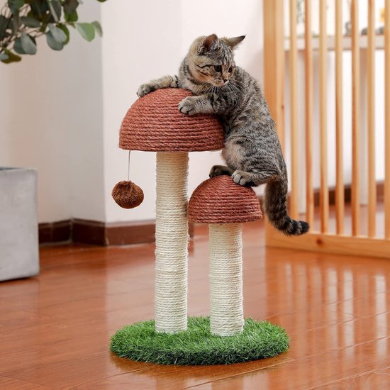 Beltom® Krabpaal voor katten, klimmende boomkat, krabben Parkgames, katboom spelen boom 140 cm - Bruin