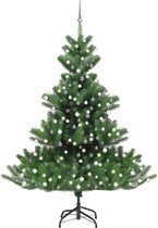 vidaXL - Kunstkerstboom - Nordmann - met - LED's - en - kerstballen - 240 - cm - groen