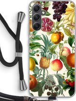 Case Company® - Hoesje met koord geschikt voor Samsung Galaxy A34 hoesje met Koord - Classic Flora - Telefoonhoesje met Zwart Koord - Bescherming aan alle Kanten en Over de Schermrand