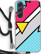 Case Company® - Hoesje met koord geschikt voor Samsung Galaxy A54 hoesje met Koord - Pop Art #3 - Telefoonhoesje met Zwart Koord - Bescherming aan alle Kanten en Over de Schermrand