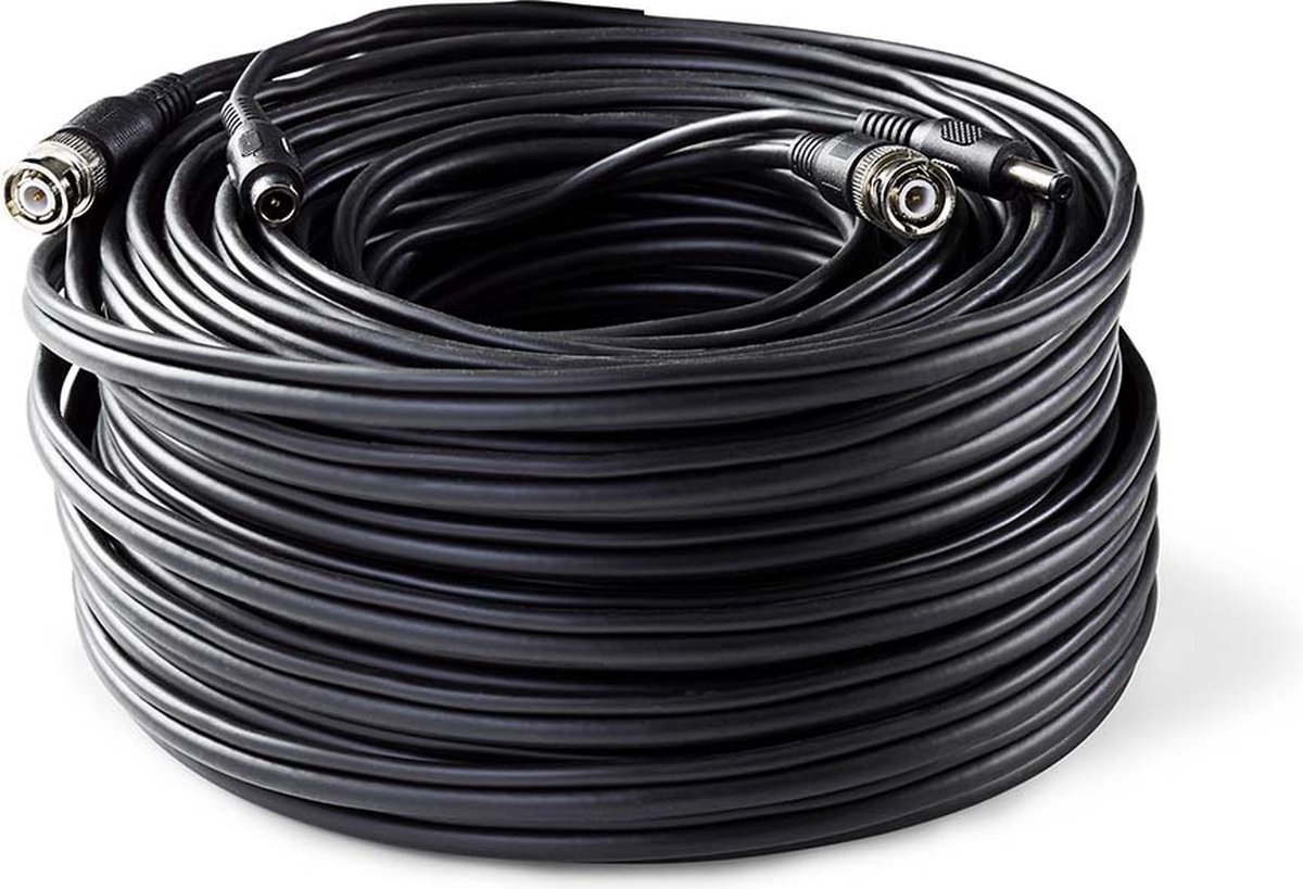 Nedis CCTV-Security Kabel - BNC / DC - 30.0 m - Rond - PVC - Zwart - Gift Box