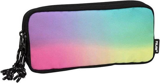 Trousse scolaire Milan Zwart (22x11x6.5 cm)