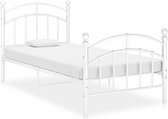 vidaXL - Bedframe - metaal - wit - 100x200 - cm