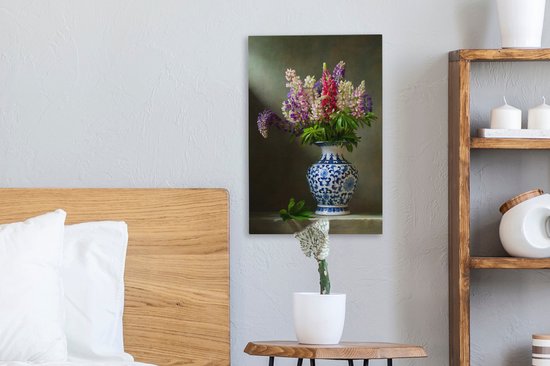 Tableau sur toile Nature morte - Vase - Fleurs - 20x30 cm - Décoration murale