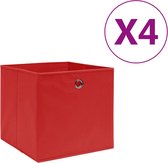 vidaXL-Opbergboxen-4-st-28x28x28-cm-nonwoven-stof-rood
