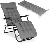 kussen de chaise longue - 160x52x5cm - gris