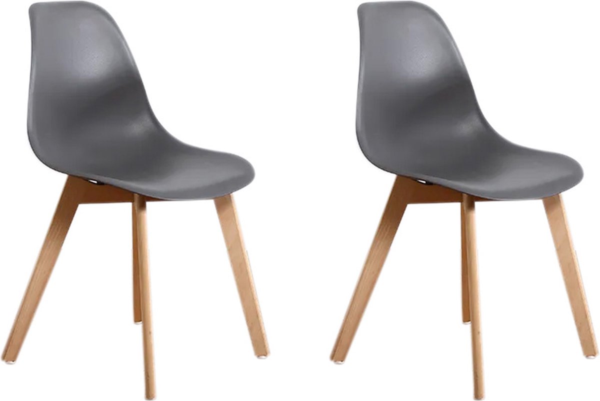 Viking Choice KITO - Eetkamerstoelen - set van 2 eettafel stoelen - grijs