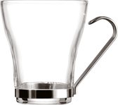 Set van koffiekopjes Quid Transparant Staal Glas (250 ml) (3 Stuks)