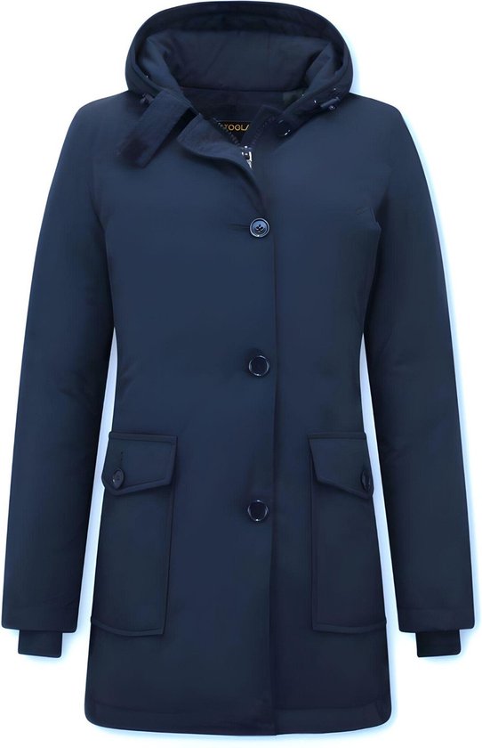 Lange Parka Dames Winter - 5692 - Blauw