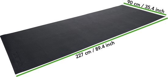 Tunturi Roeitrainer mat - Vloerbeschermmat - 227 x 90 x 0,4 cm - Zwart | bol