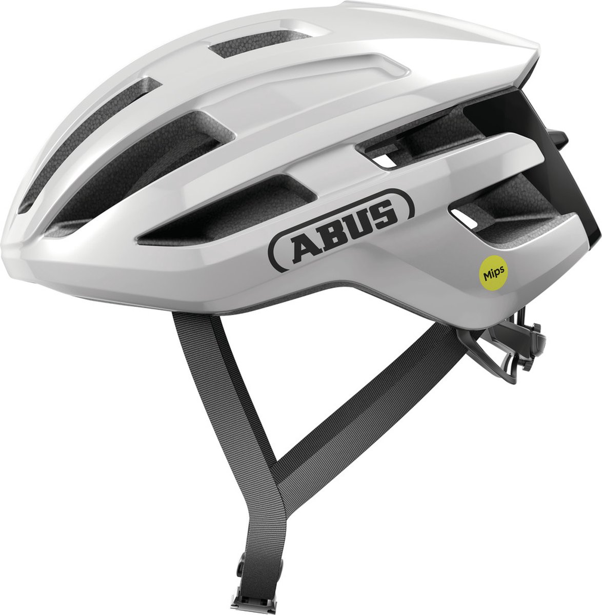 ABUS powerdome fietshelm mips shiny white