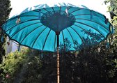 Balivie - Parasol - Balinese Regenbestendig Tweedelige Parasol - Handgemaakt - Diameter 170 cm - Blauw
