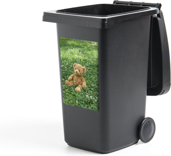 Container sticker Teddybeer in het park - 40x60 cm - Kliko sticker