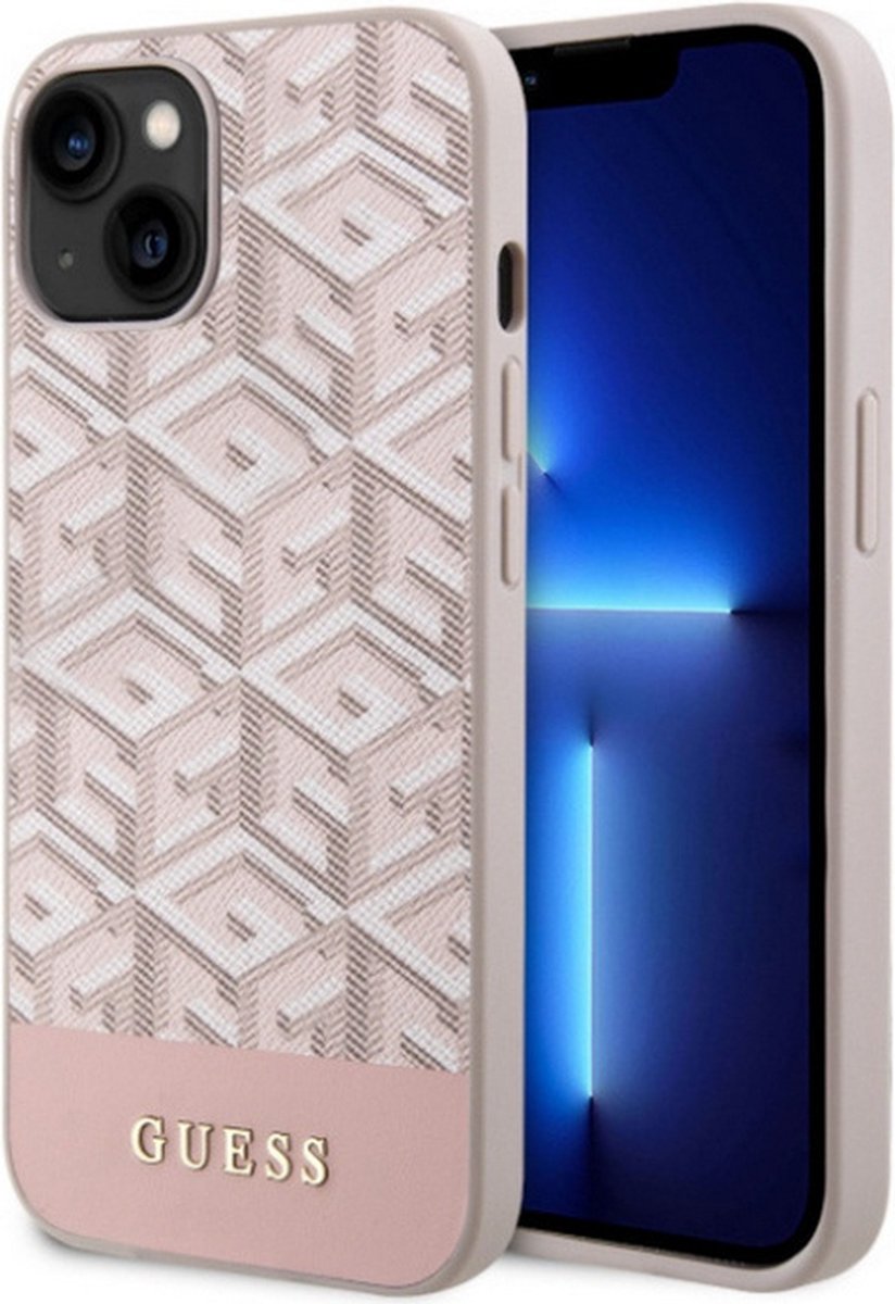 Guess G-Cube Back Case (MagSafe Compatible) - Geschikt voor Apple iPhone 14 Plus (6.7") - Roze